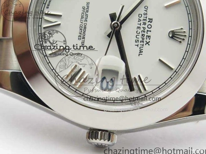 1:1 DateJust SS White Bracelet Dial Edition 41mm On Noob SS Best Roman 126300 A3235 0425